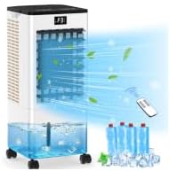 60W Air Cooler with LED Display, 3 Modes, 8L Water Tank, 12-Hour Timer, 60°/120° Oscillation, Touch & Remote Control, Includes 4 Ice Boxes, Low Noise