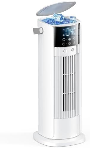 Portable Air Cooler with Large Water Tank, Dual Mist Function, 4 Adjustable Speeds, 90° Oscillation, Remote Control, for Bedroom & Home Office