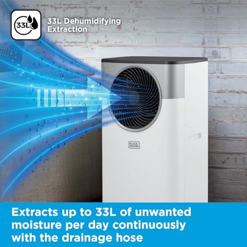 12000 BTU Portable Air Conditioner with Cooling, Dehumidifier & Fan, Smart Control, Power Memory Function, White, Energy Class A