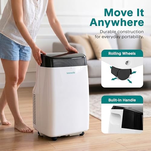 7000 BTU Portable Air Conditioner with Cooling, Dehumidifier & Fan Mode, Self-Evaporation System, Window Kit Included, Energy Class A