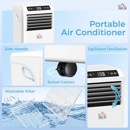 9000 BTU Portable Air Conditioner with Cooling, Fan, Dehumidifier (24L/Day), Sleep Mode, Remote Control, 24H Timer, Digital Display, Window Kit