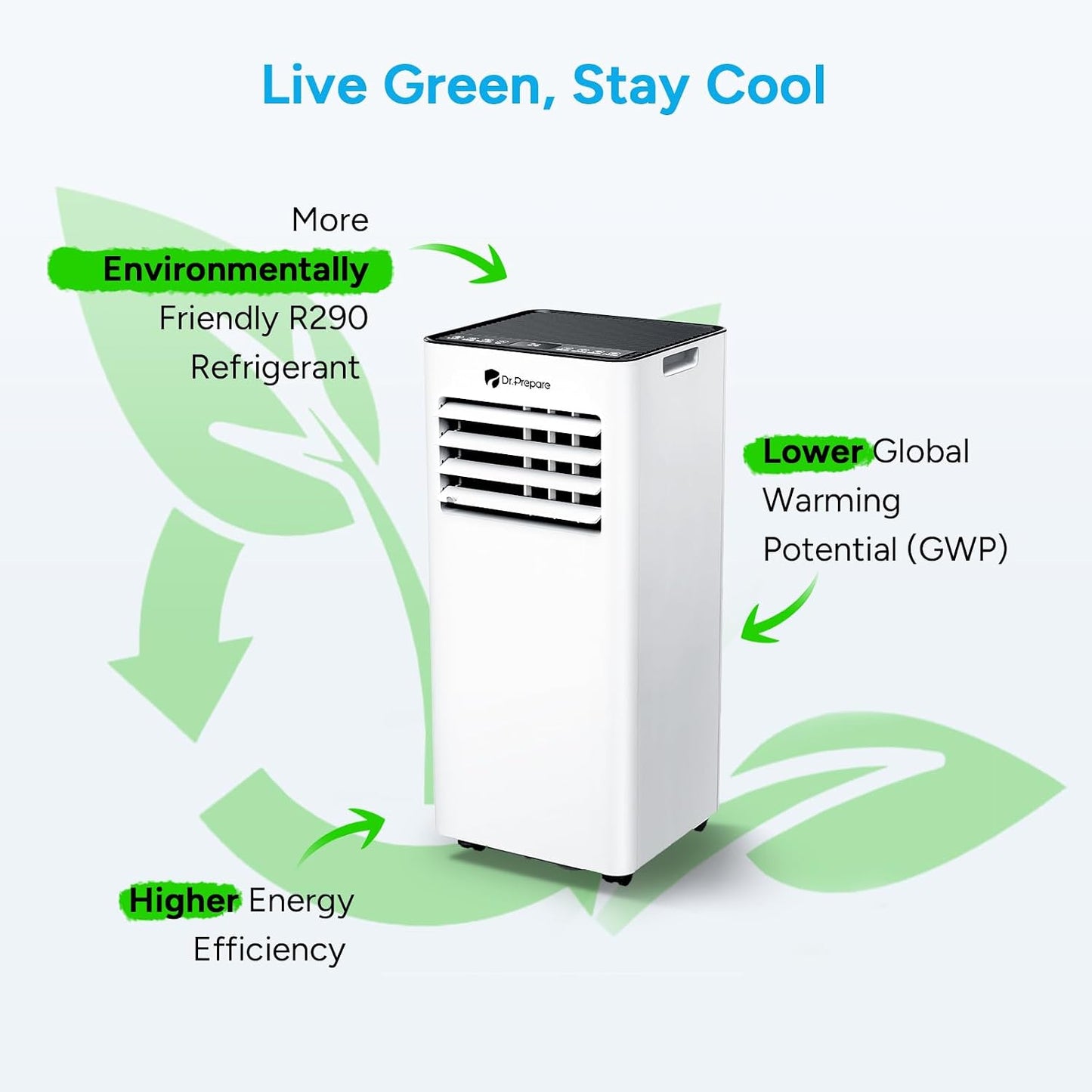 9000 BTU Portable Air Conditioner with WiFi, Cooling, Dehumidifier & Fan Functions